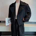 Loose Double Collar Fake Two Piece Jacket