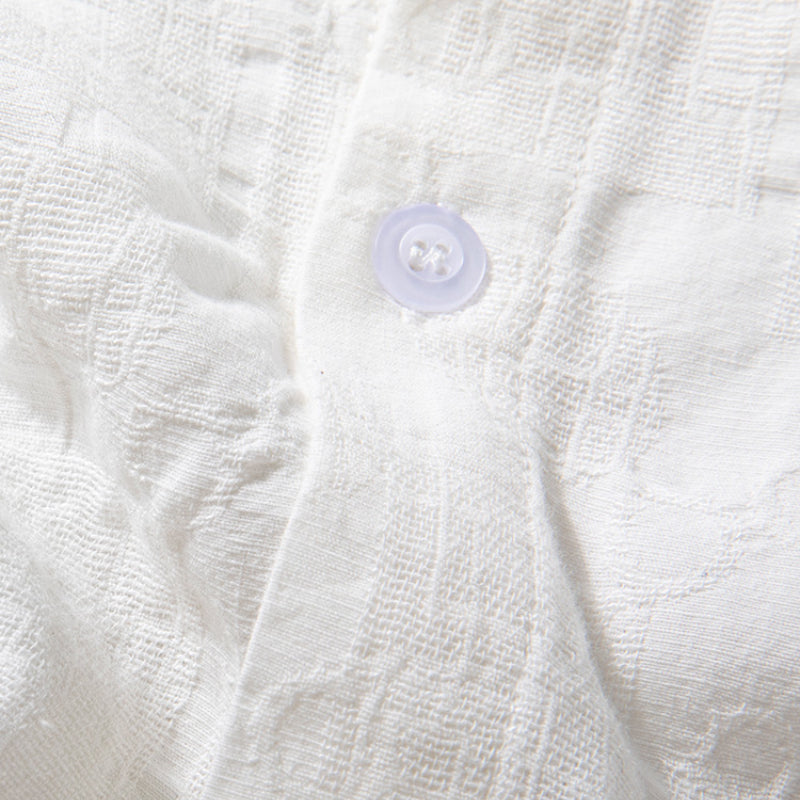Jacquard Loose Casual Short-sleeved Shirt