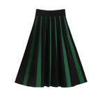 Autumn and Winter Thick Color Block Pleated Skirt