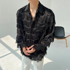 Three-dimensional Wave Tassel Shirt