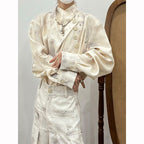 Retro Stand Collar Gradient Shirt
