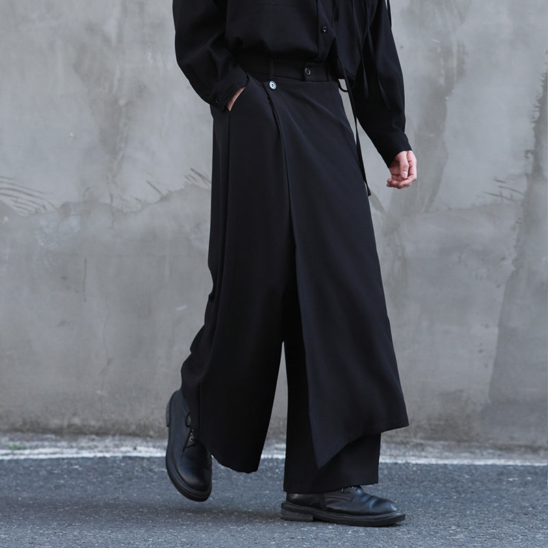Casual Drapey Multi-piece Two-way Wide-leg Culottes
