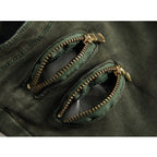 Street Multi-pocket Zipper Pleated Elastic Slim-fit Pants