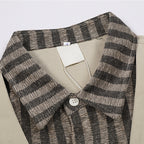 Japanese Fake Two-piece Striped Workwear Shirt