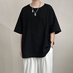 Japanese Loose Large Collar Cotton and Linen T-shirt