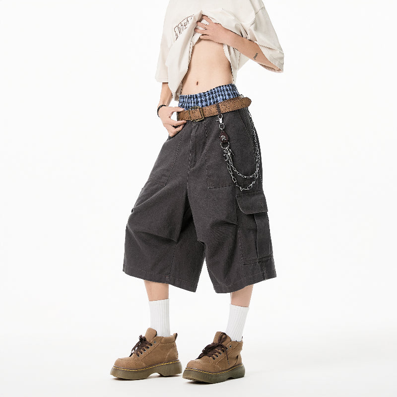 American Loose Straight Knee-length Casual Pants