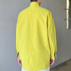 Stand Collar Button Long Sleeve Loose Shirt