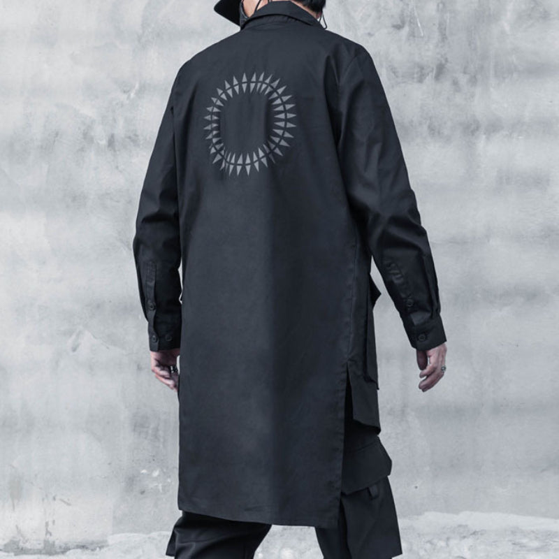 Mid-length Workwear Printed Shirt