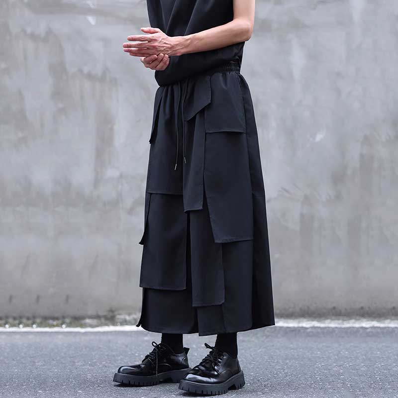 Layered Stitching Casual Suit Wide-leg Pants