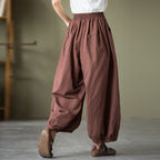 Cotton And Linen Loose Wide-leg Casual Big Bloomers