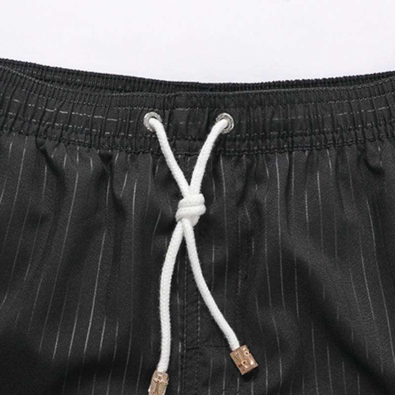 Blue Quick-drying Striped Beach Shorts