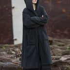 Thickened Warm Hooded Mid-length Cotton Coat