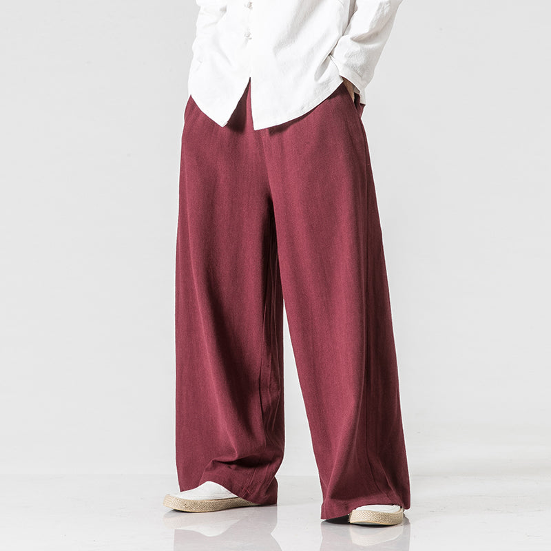 Linen Casual Loose Sports Wide-leg Pants