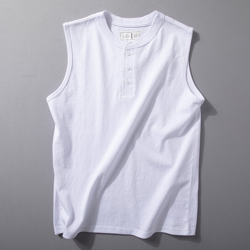 Wide Shoulder Sleeveless T-Shirt