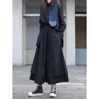 Dark layered pocket skirt