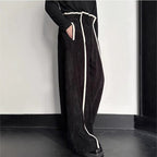 Straight-leg Webbing Patchwork Wide-leg Trousers