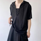 Navy Collar Tie Short Sleeve T-Shirt