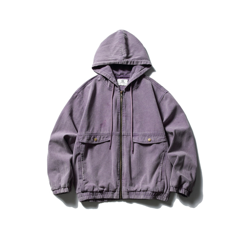 Hooded Work Jacket Vintage Casual  Jacket