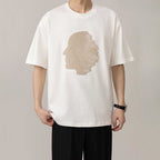 American Embroidery Round Neck Loose Casual T-shirt