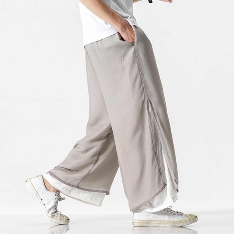 Double-layered Wide-leg Loose Trousers