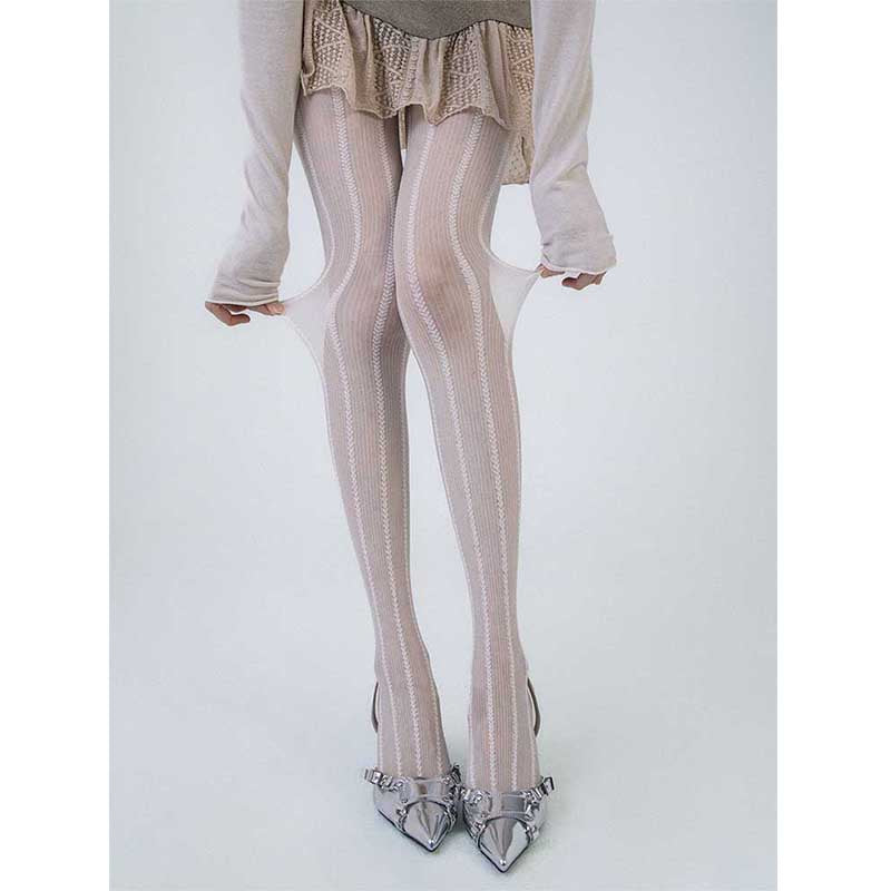 Love Chain Striped Pantyhose
