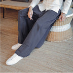 Retro Fake Two-piece Cotton And Linen Loose Skirt Pants