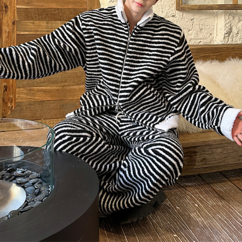 Striped Loose Casual Two-piece Suit