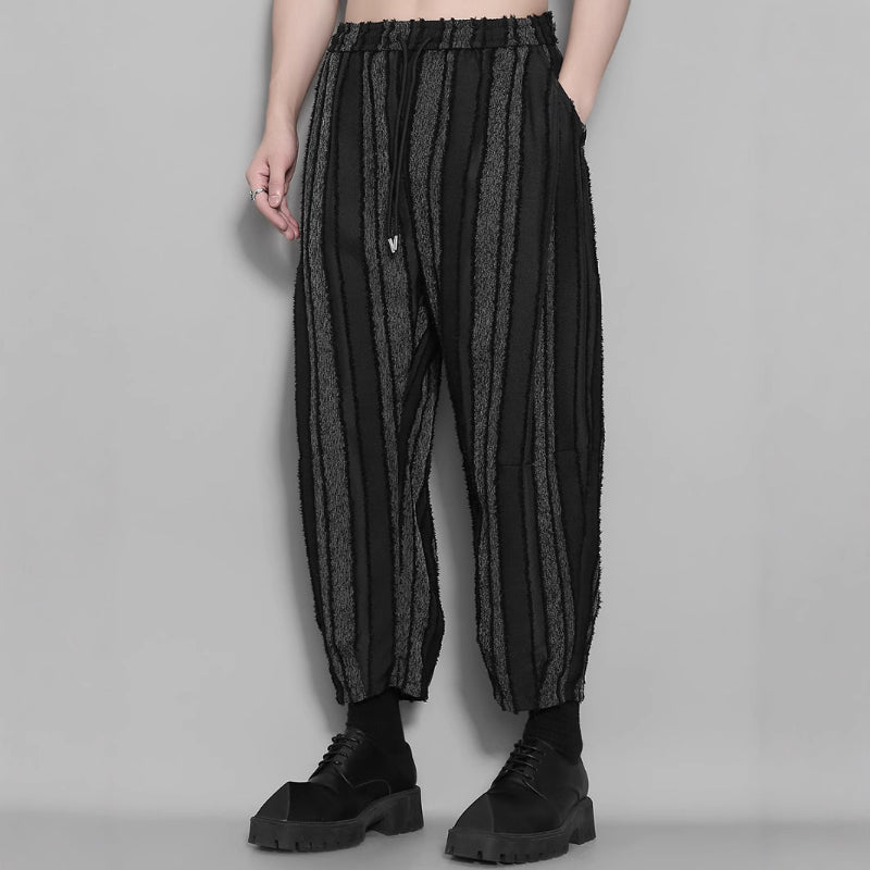 Striped Loose Tassel Casual Pants
