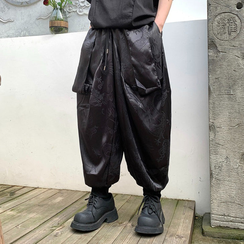 Shiny Loose Drape Casual Pants