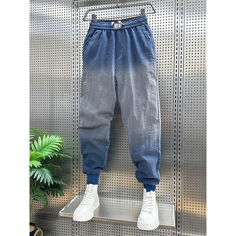 Thin Cotton And Linen Gradient Pants