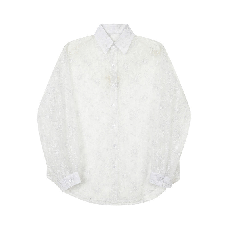 Casual See-through Jacquard Shirt