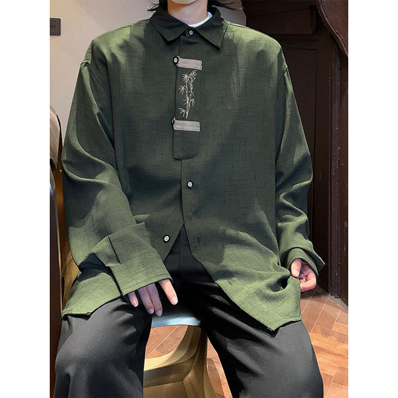 Embroidered Loose Lapel Casual Jacket