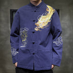 Retro Dragon Embroidered Long Sleeve Jacket