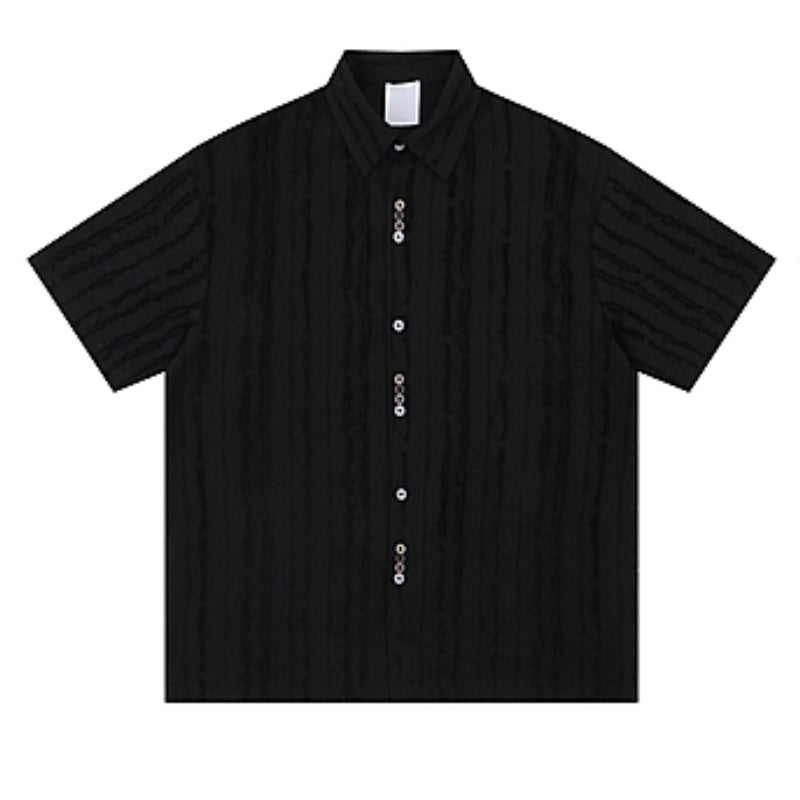 American Loose Textured Pleated Shirt
