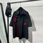 3D Rose Design Loose Casual Shirt
