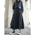 Dark layered pocket skirt