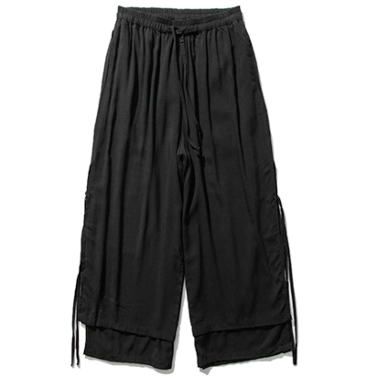 Japanese Style Cotton and Linen Side Strap Two-piece Culottes