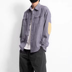 Japanese Striped Retro Patchwork Loose Casual Shirt