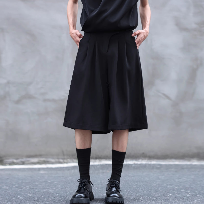 Loose Draped Three-dimensional Pleated Casual Suit Shorts