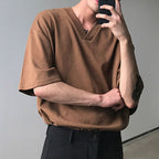 Loose V-Neck Short Sleeve T-Shirt