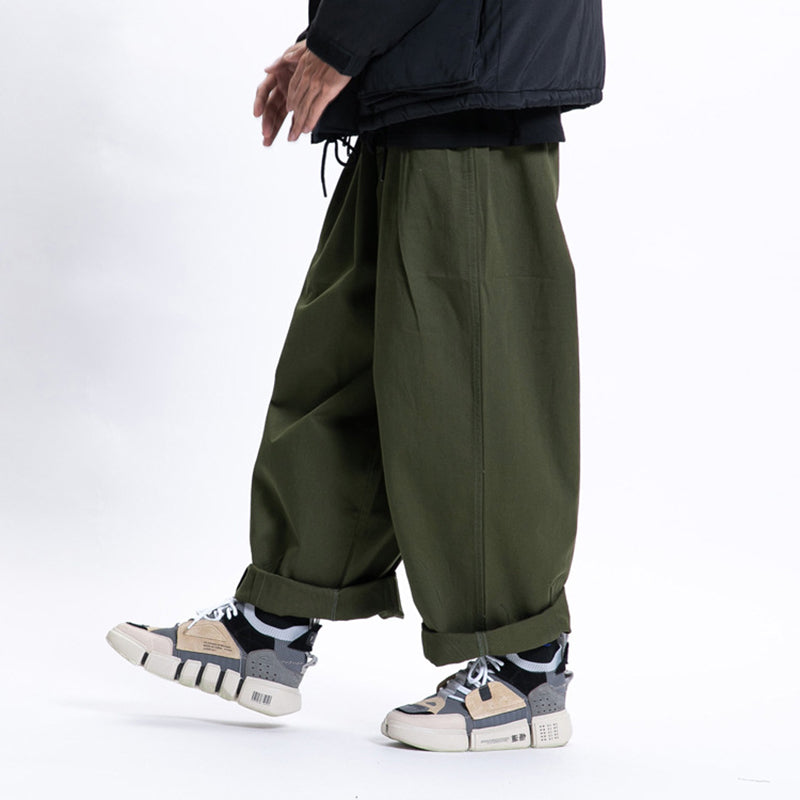 Solid Color Wide Leg Casual Pants