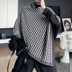 Vintage Houndstooth Cape Knitted Sweater