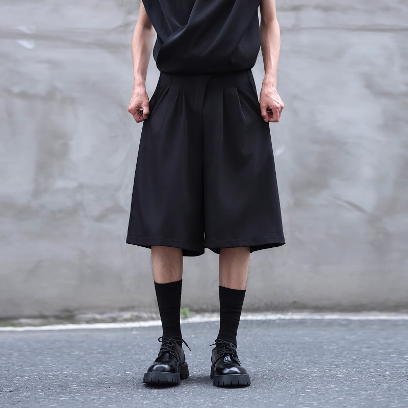 Loose Draped Three-dimensional Pleated Casual Suit Shorts