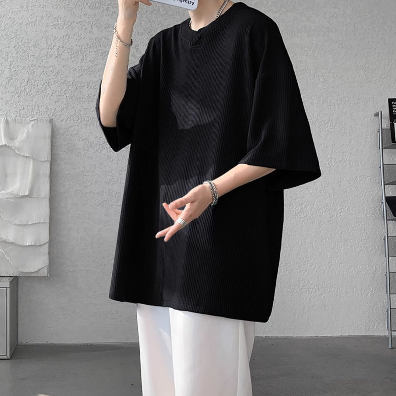 V-neck Ice Silk Loose Short-sleeved T-shirt