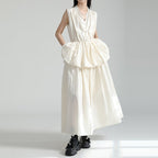 V-neck Ruffled Bud Shirt Dress