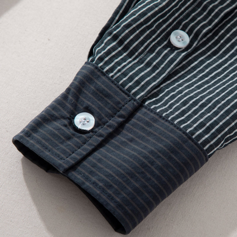 Japanese Striped Patchwork Shirt