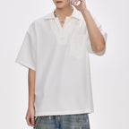 Fake Two-piece American Polo Collar Loose T-shirt