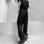 Thin Drape Slit Straight Casual Pants