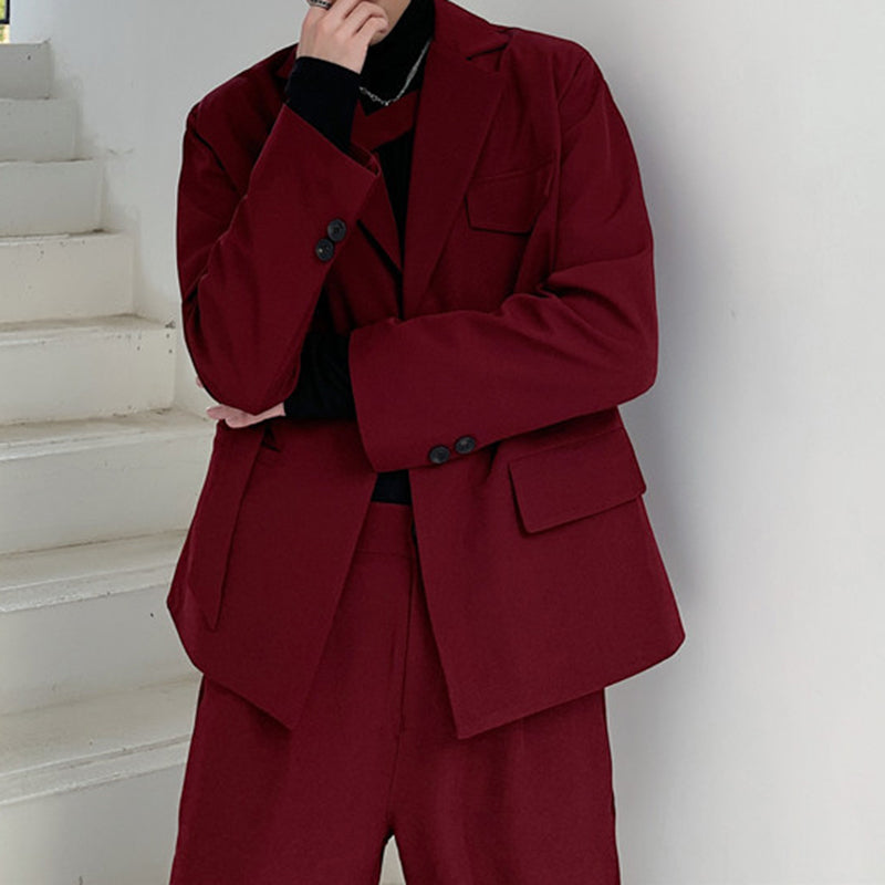 Red Irregular Tie Suit