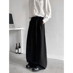 Button Drape Loose Wide Leg Pants